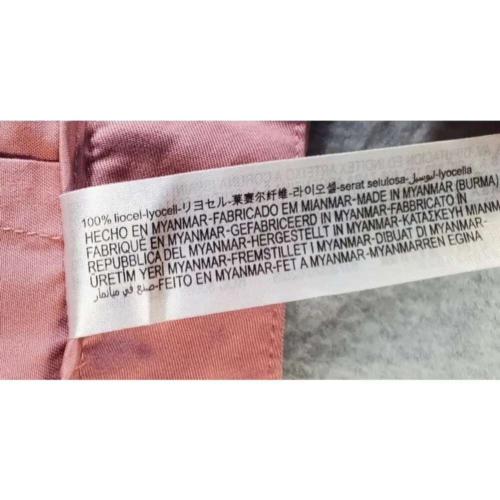 Zara Pink Wide Leg Pants Womens Small Linen Blend High Rise Flowing boho cottage